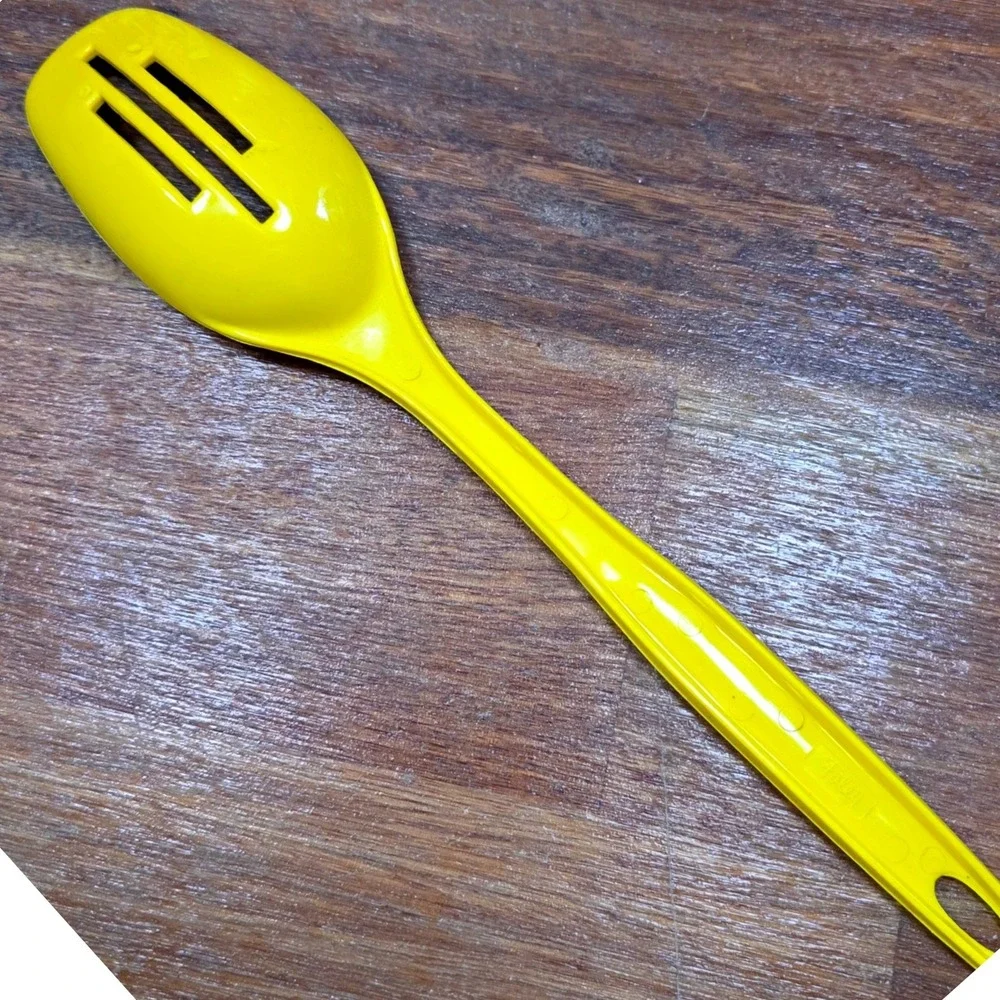 Vintage‎ Foley Yellow Nylon Slotted Spoon Plastic Kitchen Serving Utensil USA